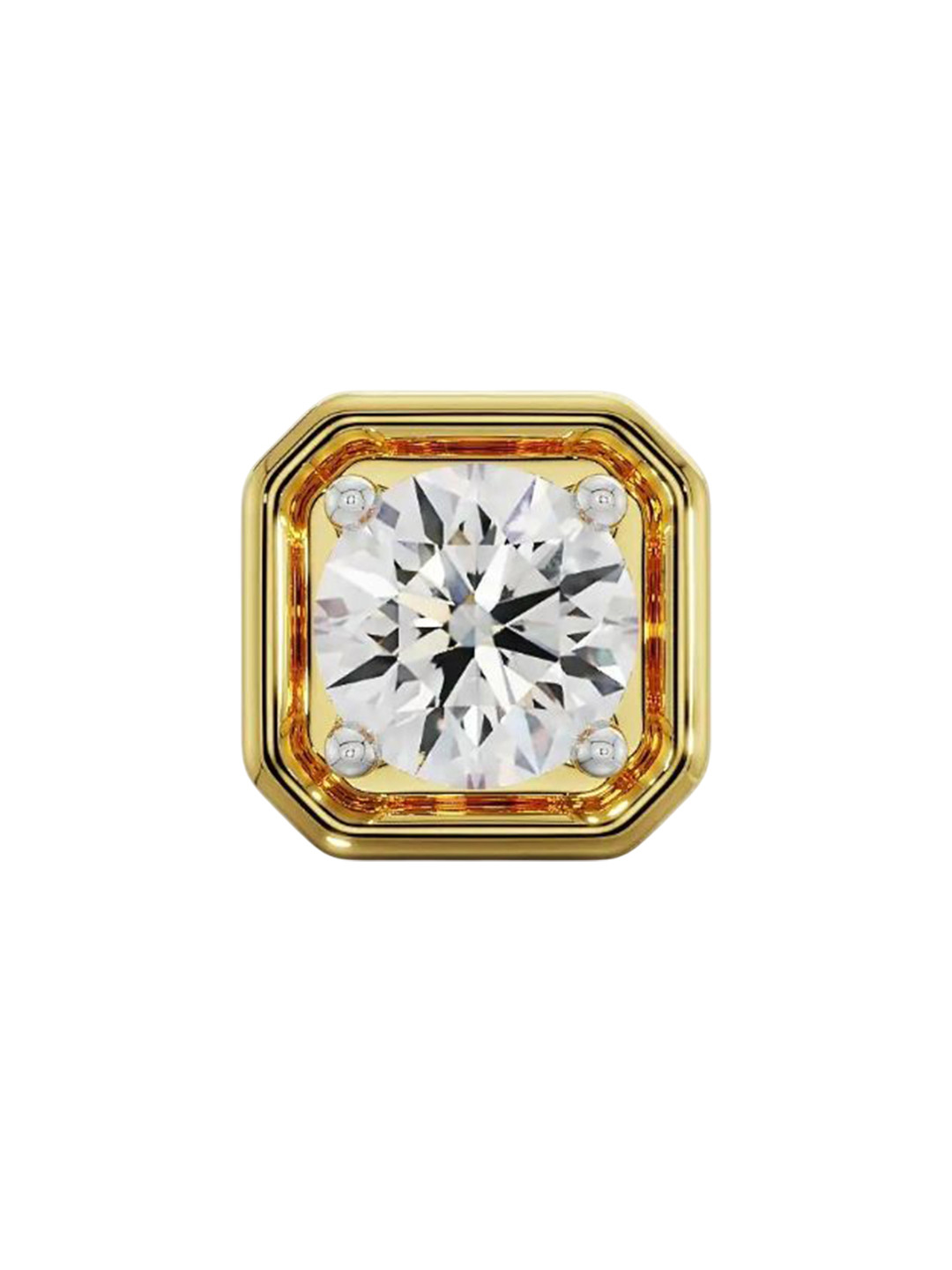 Emori Men 18KT Gold Princess Cut 0.25 CT Lab Diamond Stud Earring