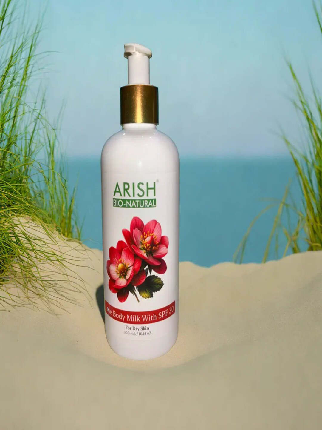 ARISH BIO-NATURAL Aloe Body Milk With SPF 30 For Soothing & Hydrating Lotion - 300 ml