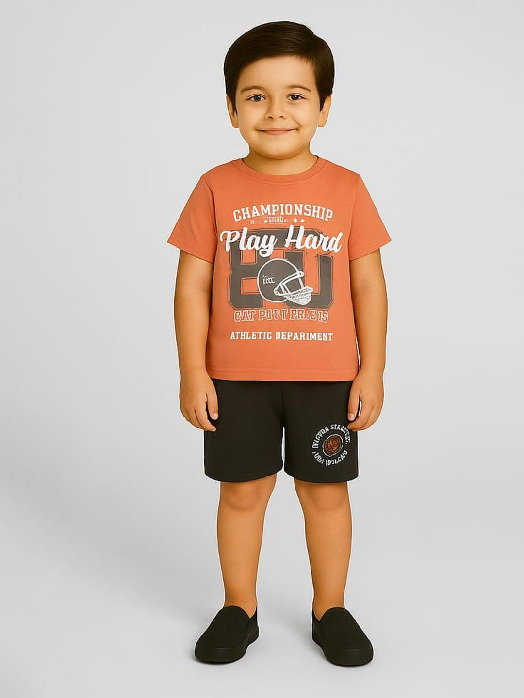 BAESD Boys Printed Short Sleeves Pure Cotton T-shirt With Shorts