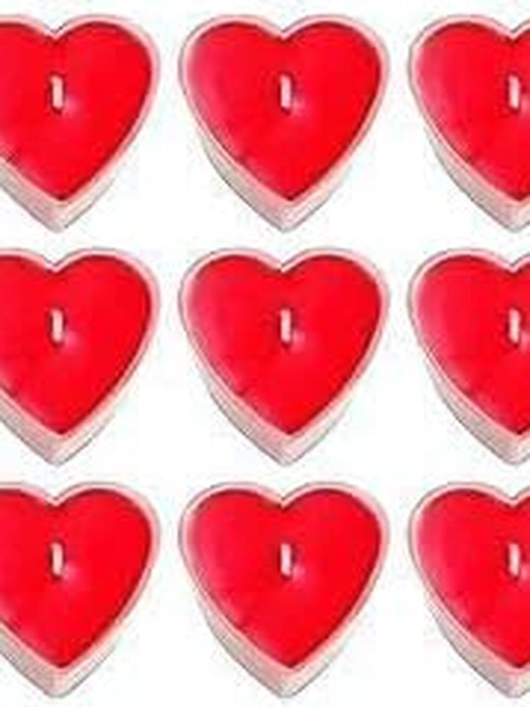 Somil Pack of 12 Romantic Heart-Shaped Candles