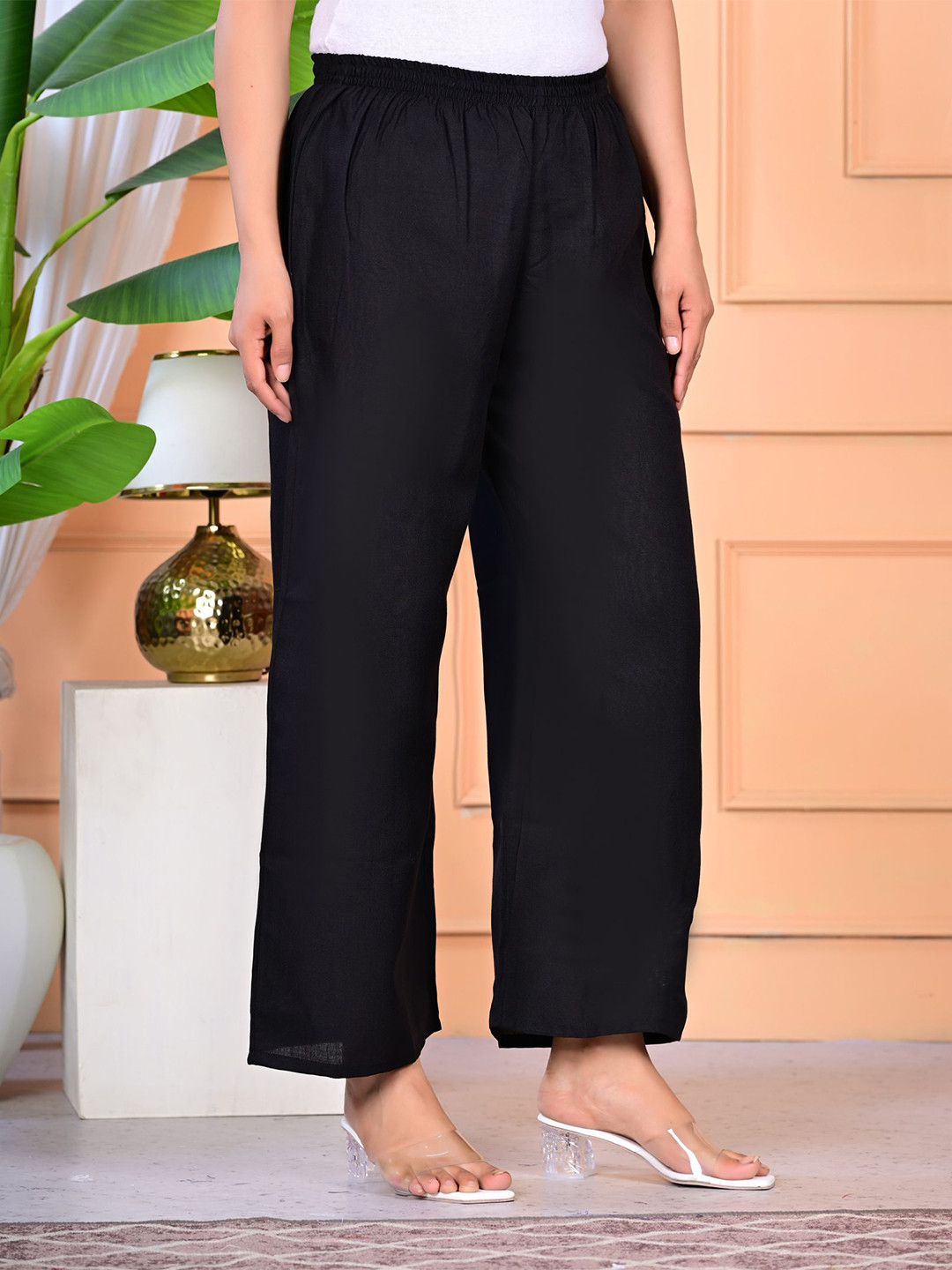 Light Daisy Women Solid Straight Palazzos