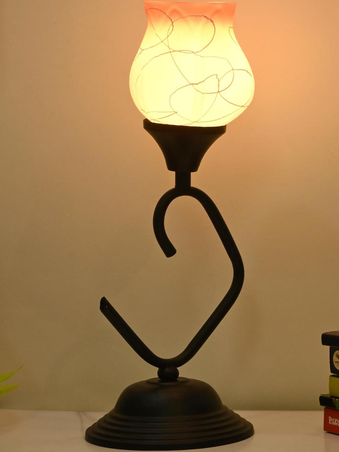 SOMIL Decorative Glass Shade Table Lamp