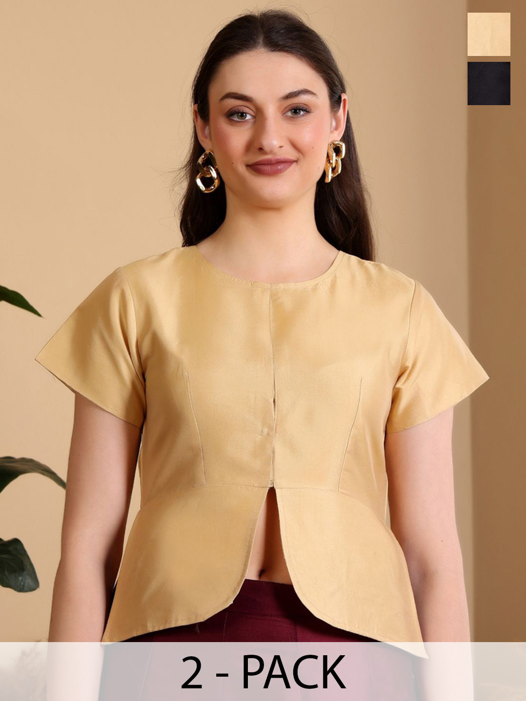 Frolic Rolic Pack Of 2 Round Neck Short Sleeves Blouse