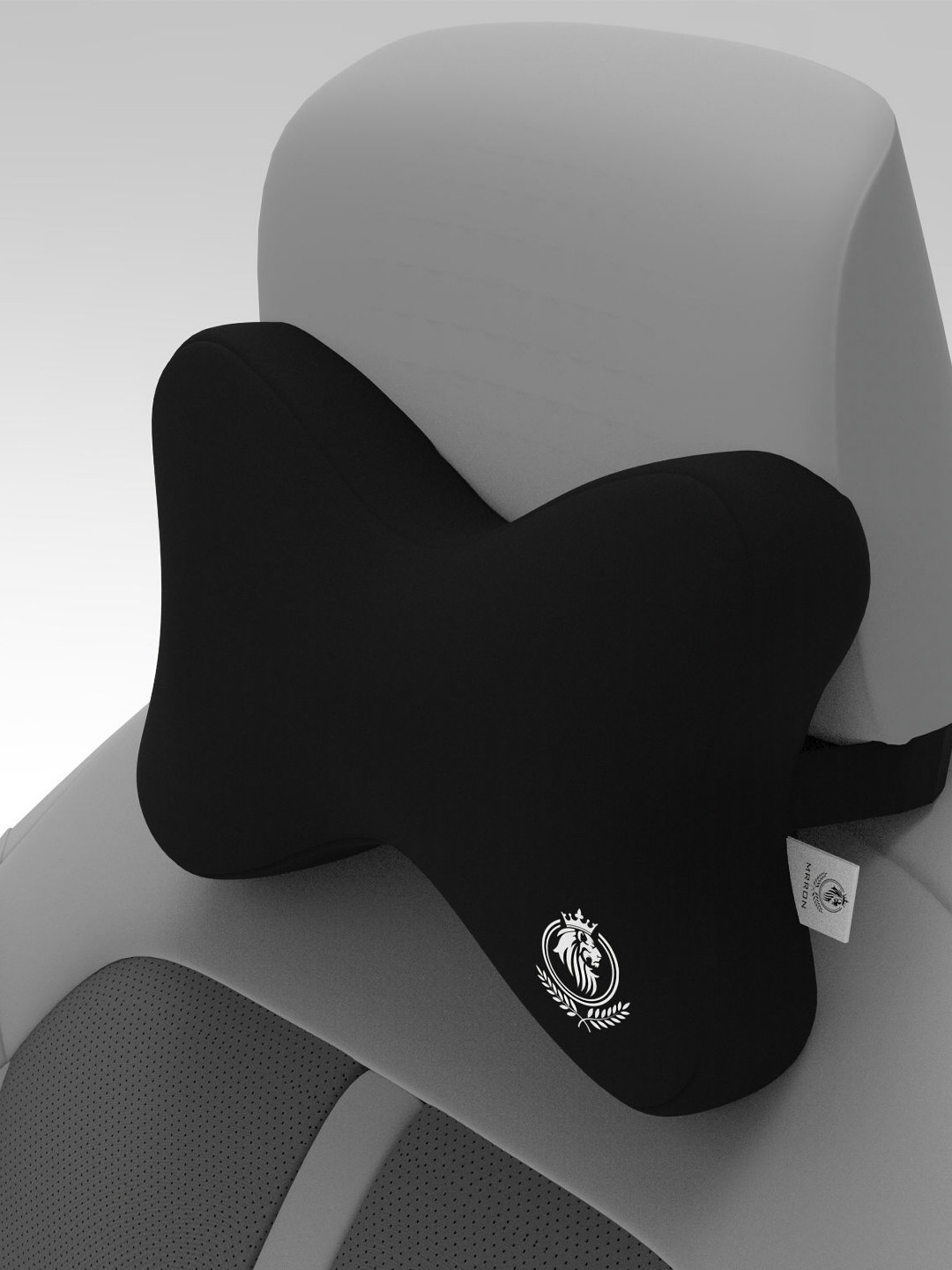 MRRON Black Memory Foam Filled Cotton Travel Pillow