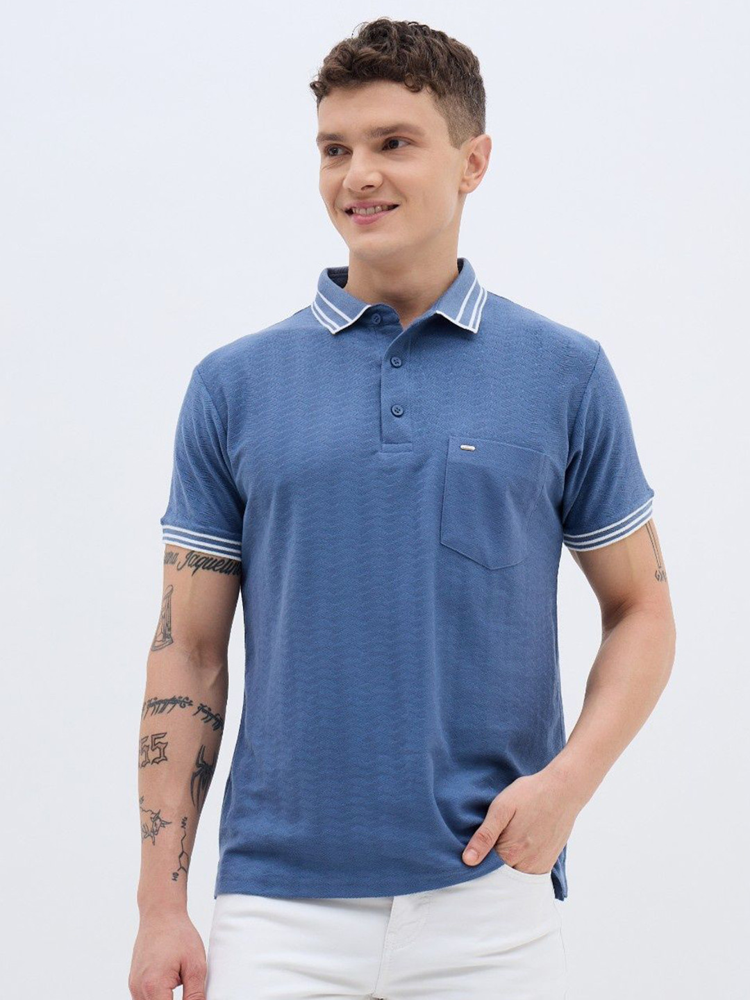 ARRAY Polo Collar Short Sleeves Cotton T-shirt