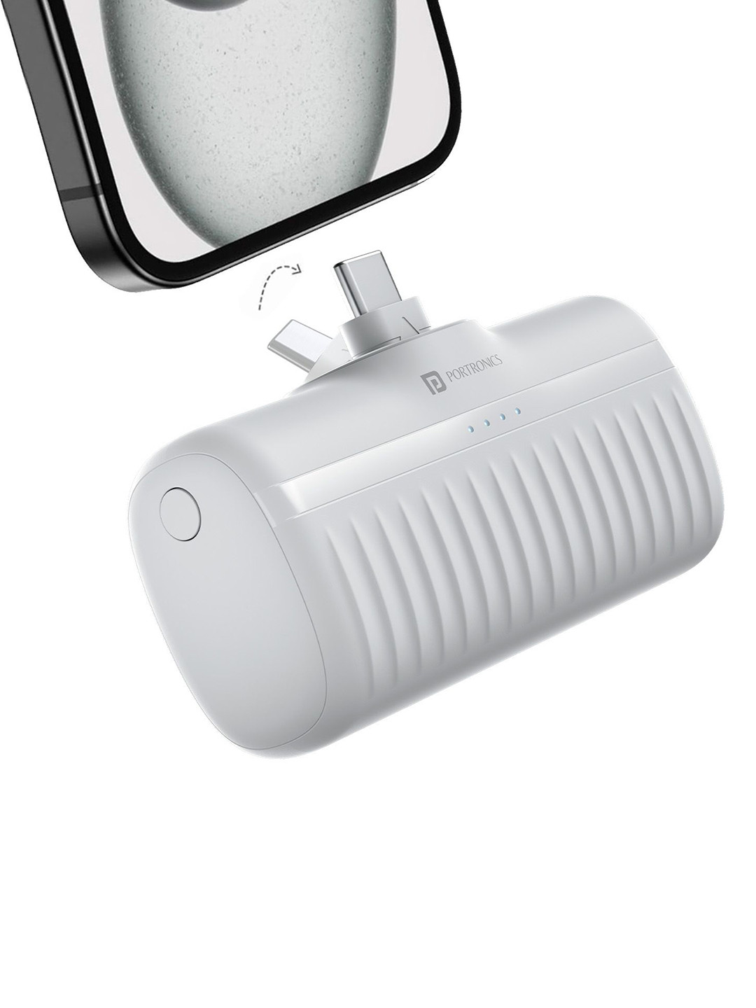 Portronics Power Pebble Type-C In/Out & LED Indicator 5000mAh 20W Fast Charging Power Bank