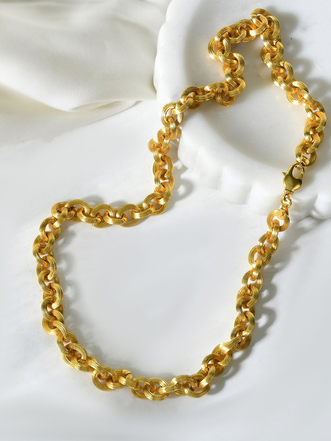 PYR FASHION Men Gold-Plated Rolo Link Chain