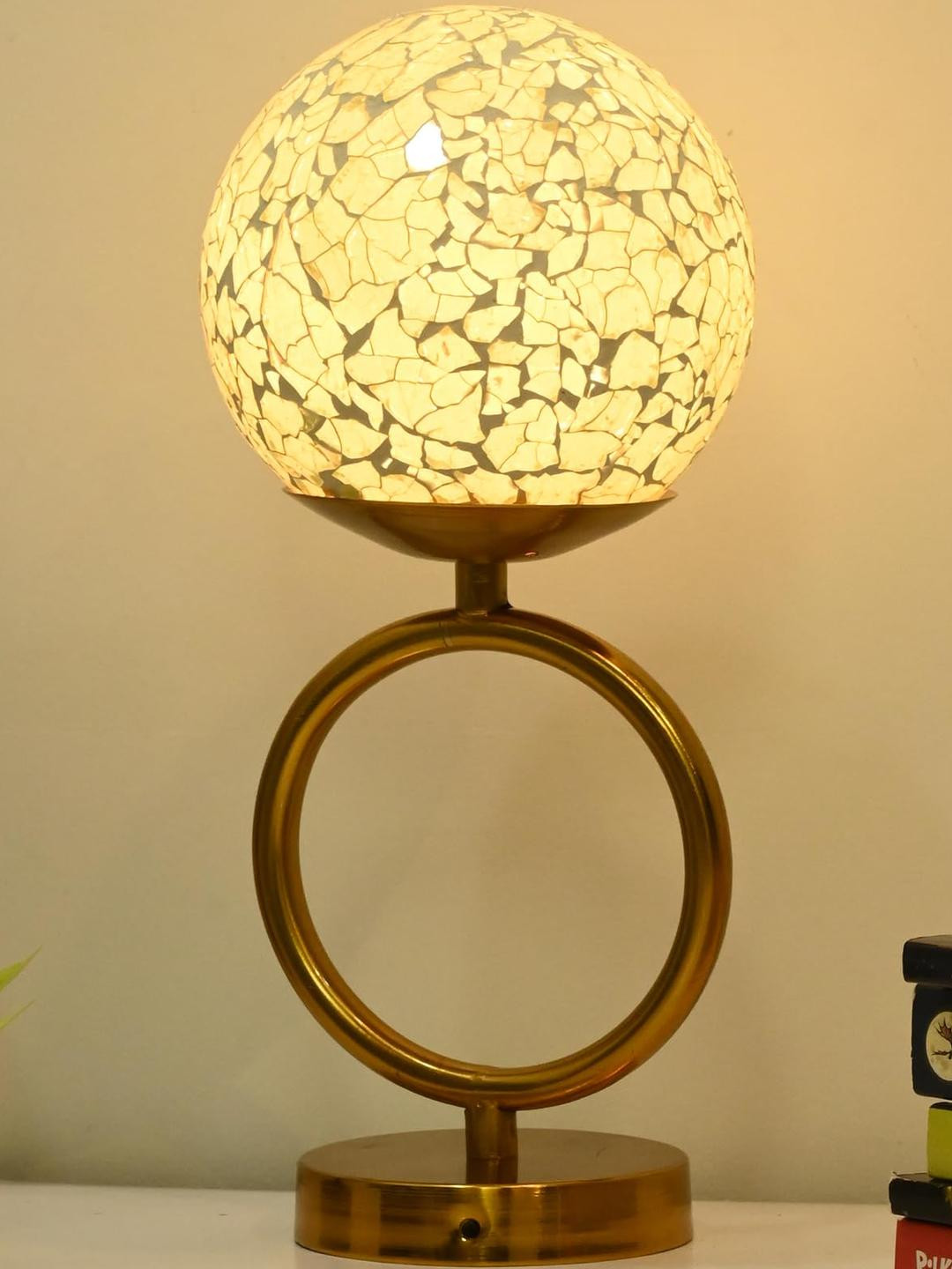 SOMIL Green Glass Cylinder Table Lamps