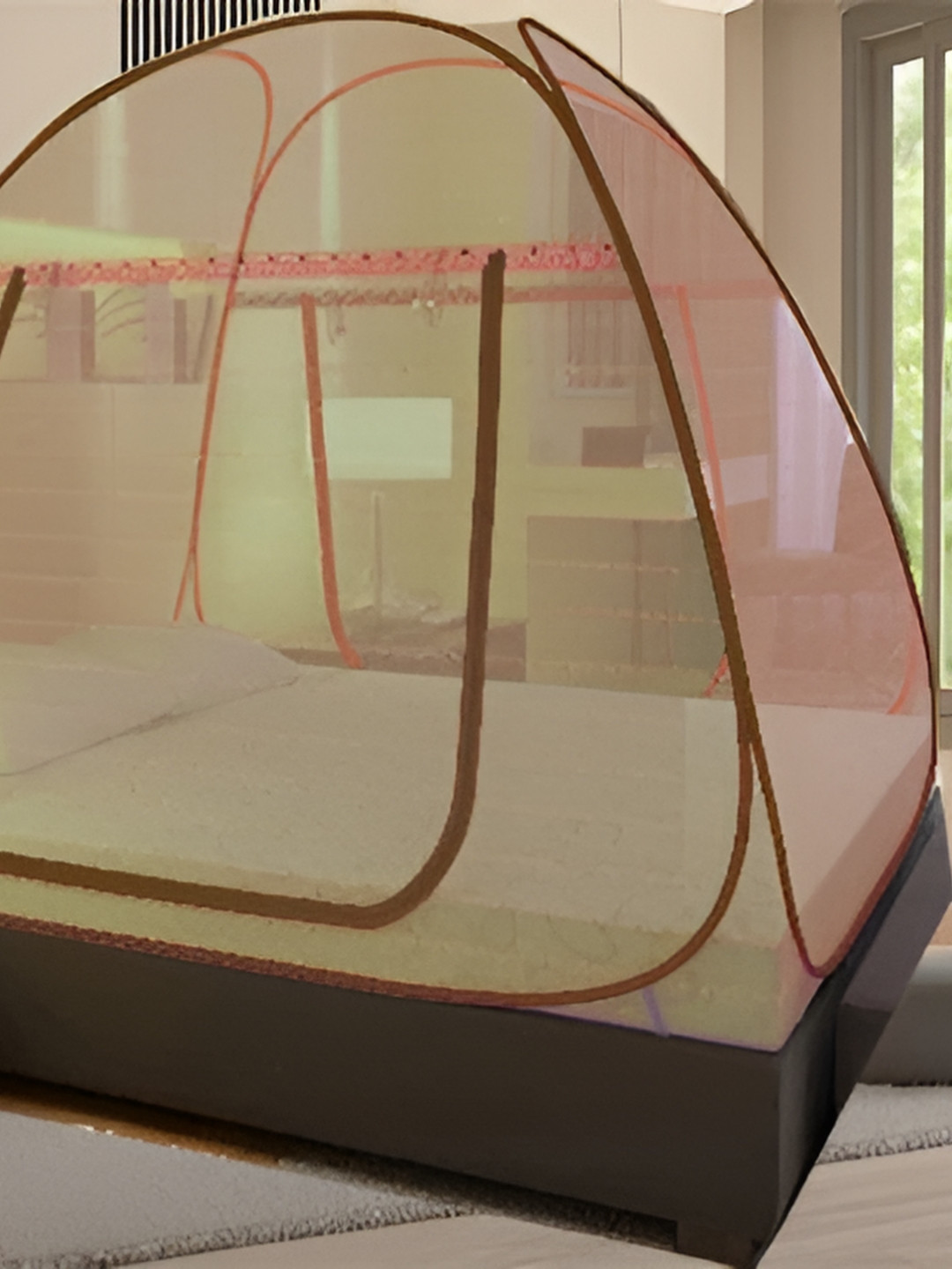 didhiti Khaki & Brown Queen Size Tent Mosquito Net