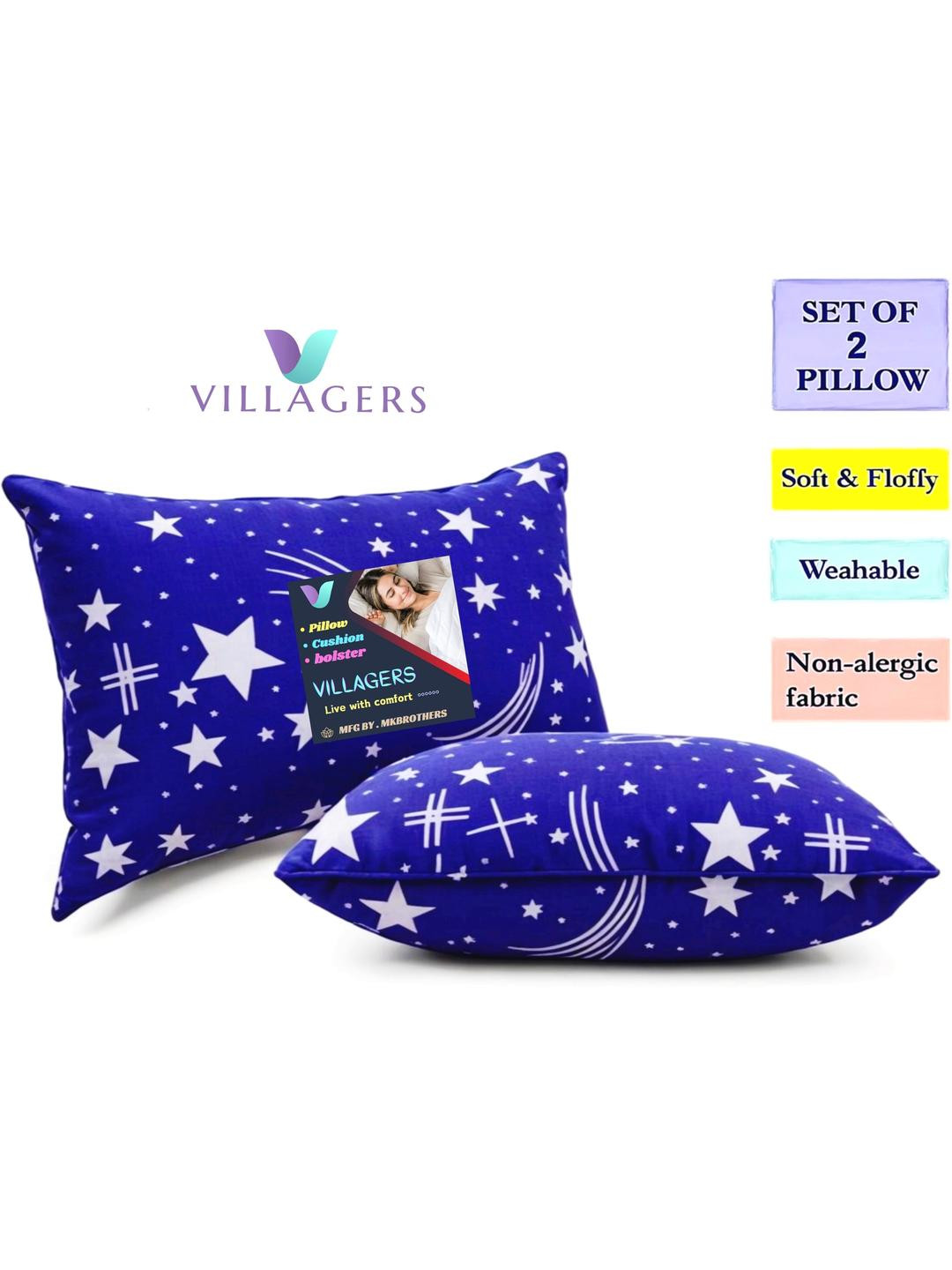 VILLAGERS Set of 2 Cotton Filled Polyester Pillow