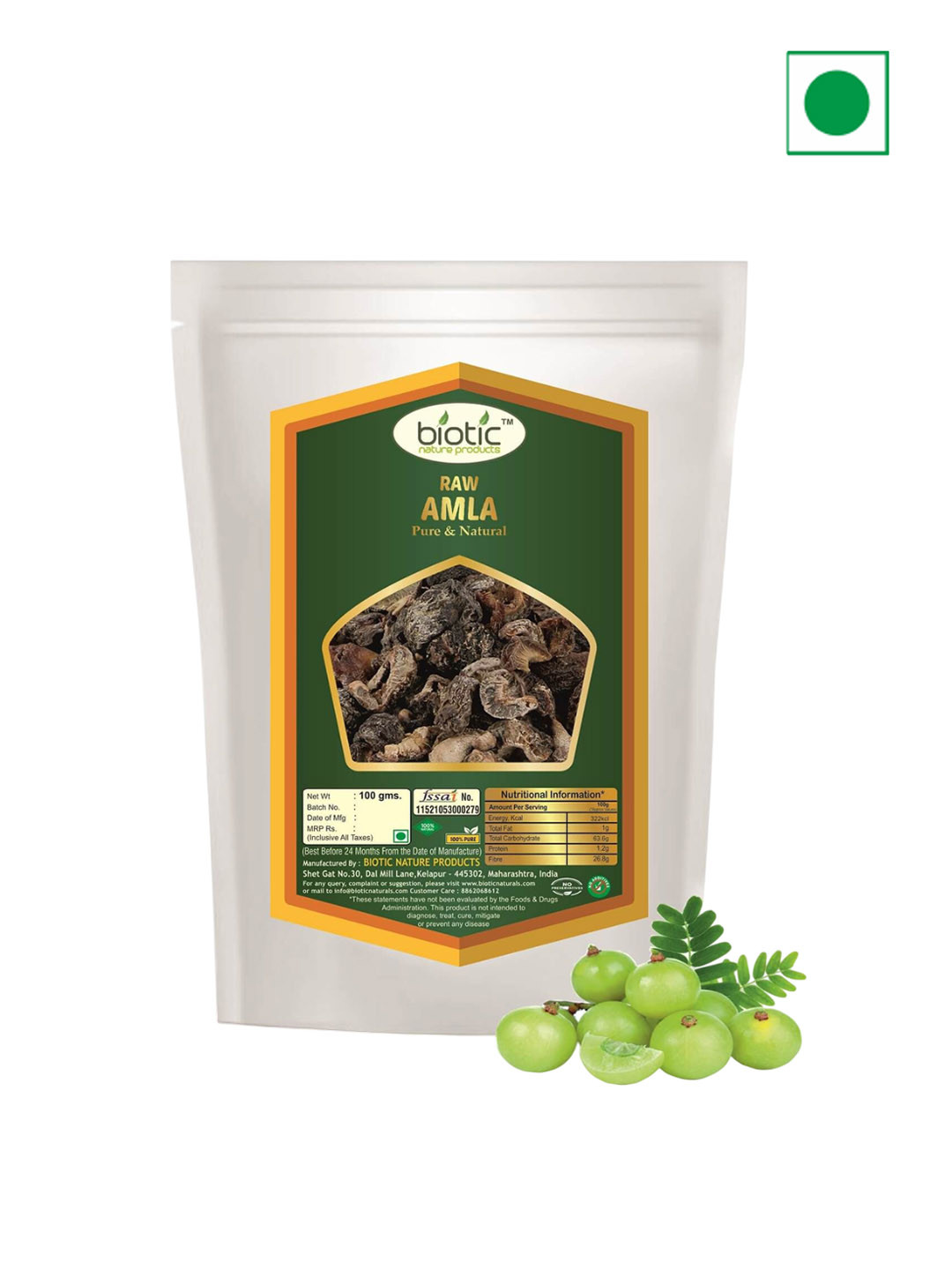 Biotic Natural Dried Amla Powder - 100 g