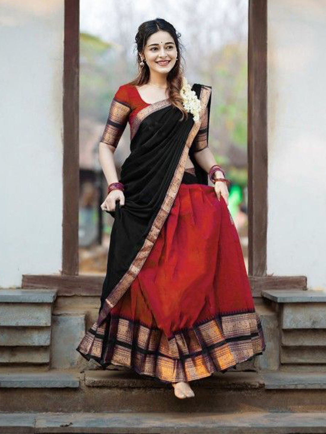 SWAMI STUDIO Semi-Stitched Lehenga & Unstitched Blouse With Dupatta