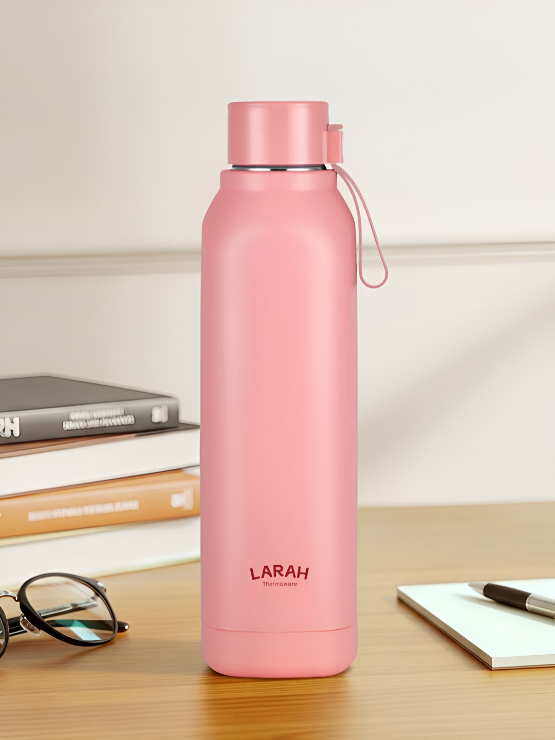 Larah by BOROSIL Pink Single Stainless Steel Solid Water Bottle