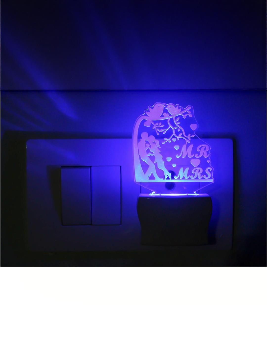 SOMIL Pack of 2 Green & Blue Printed Glass Abstract Shaped Wall Lamp