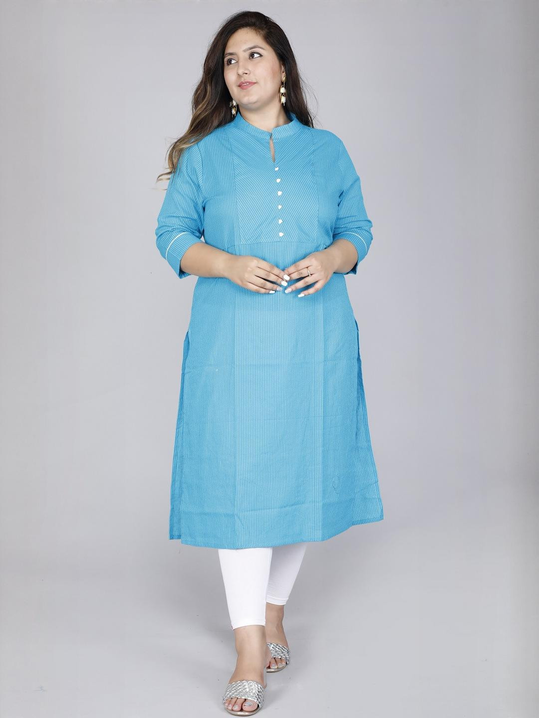 VASAVI Women Blue  Cotton Kurtas
