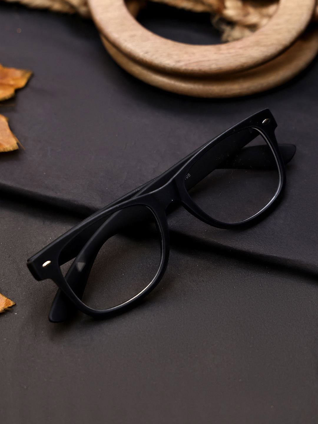 Garry Gobbs Unisex Clear Lens & Black Square Sunglasses with