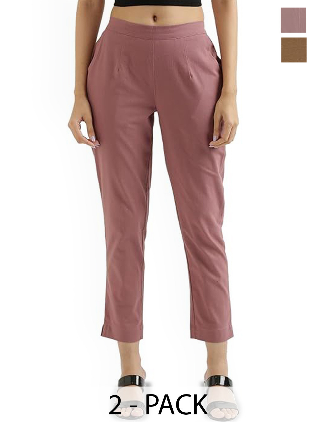 DIGITAL SHOPEE Women Pack of 2 Chinos Trousers