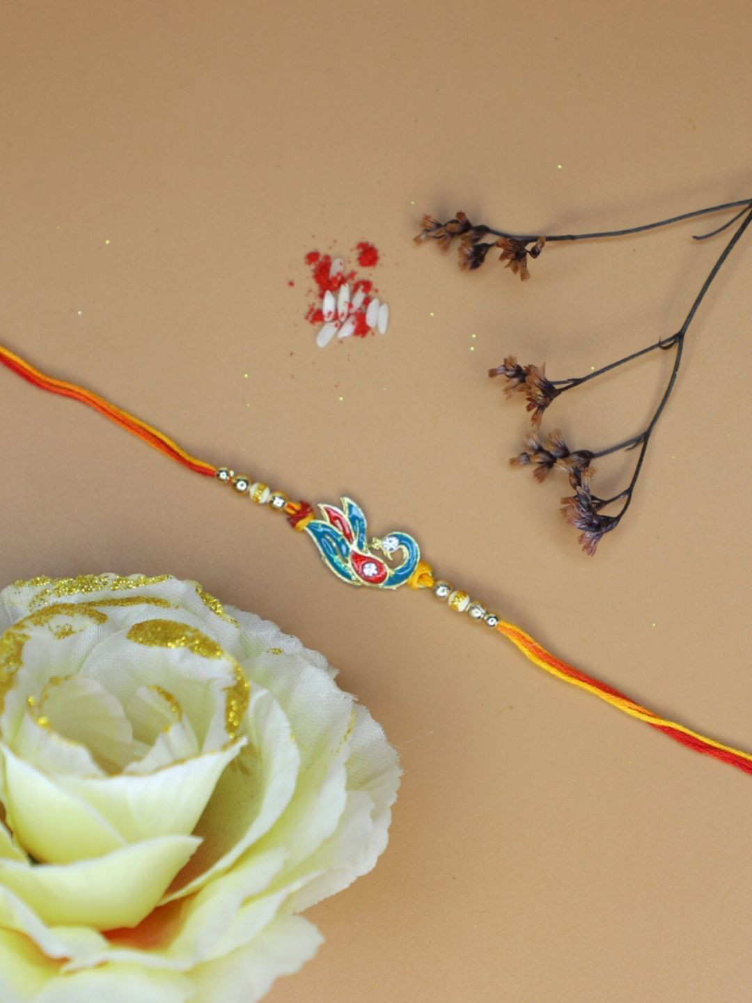 Anouk Thread Rakhi Greeting Card & Roli Chawal