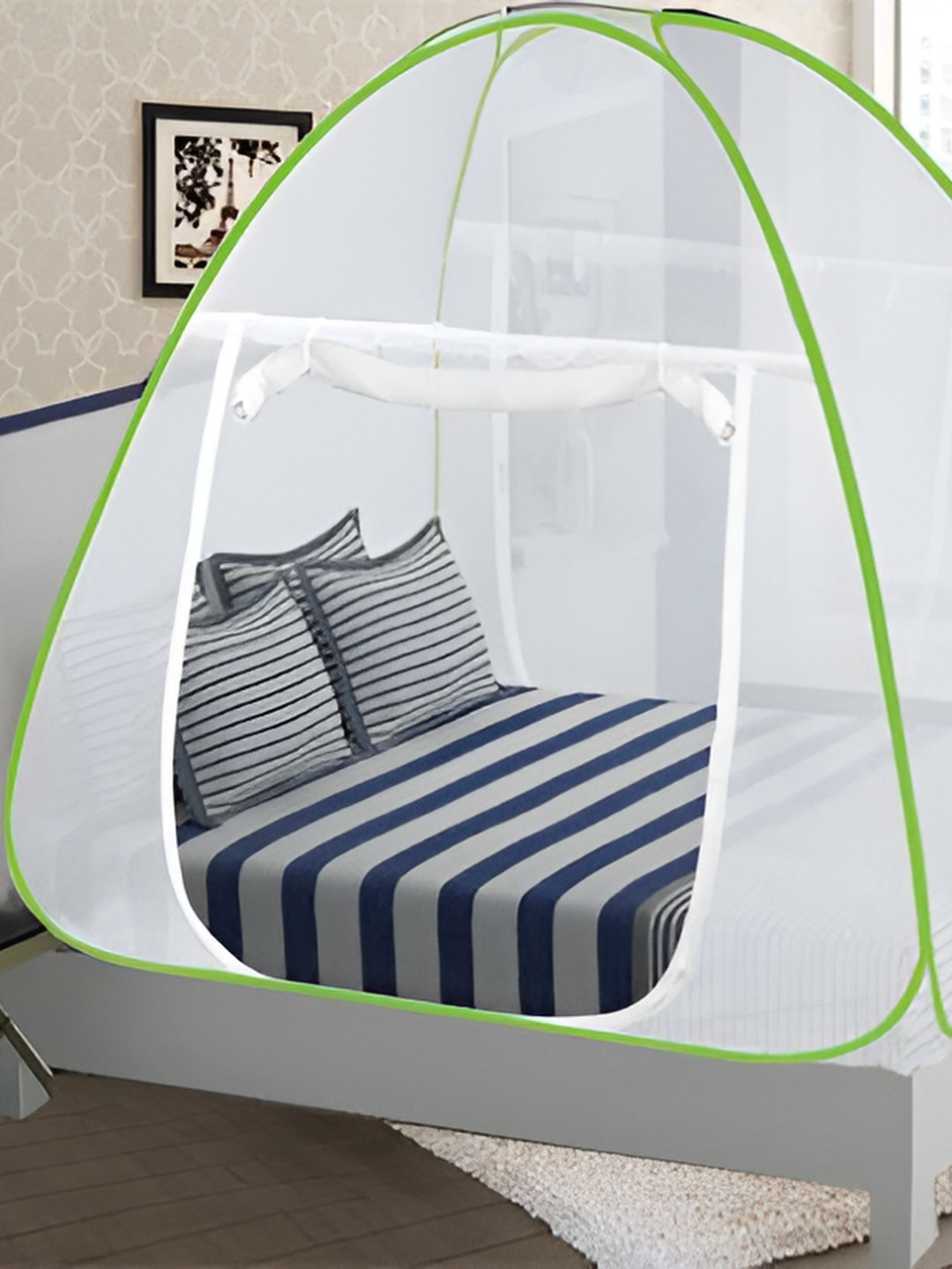 didhiti White & Green Queen Size Tent Mosquito Net