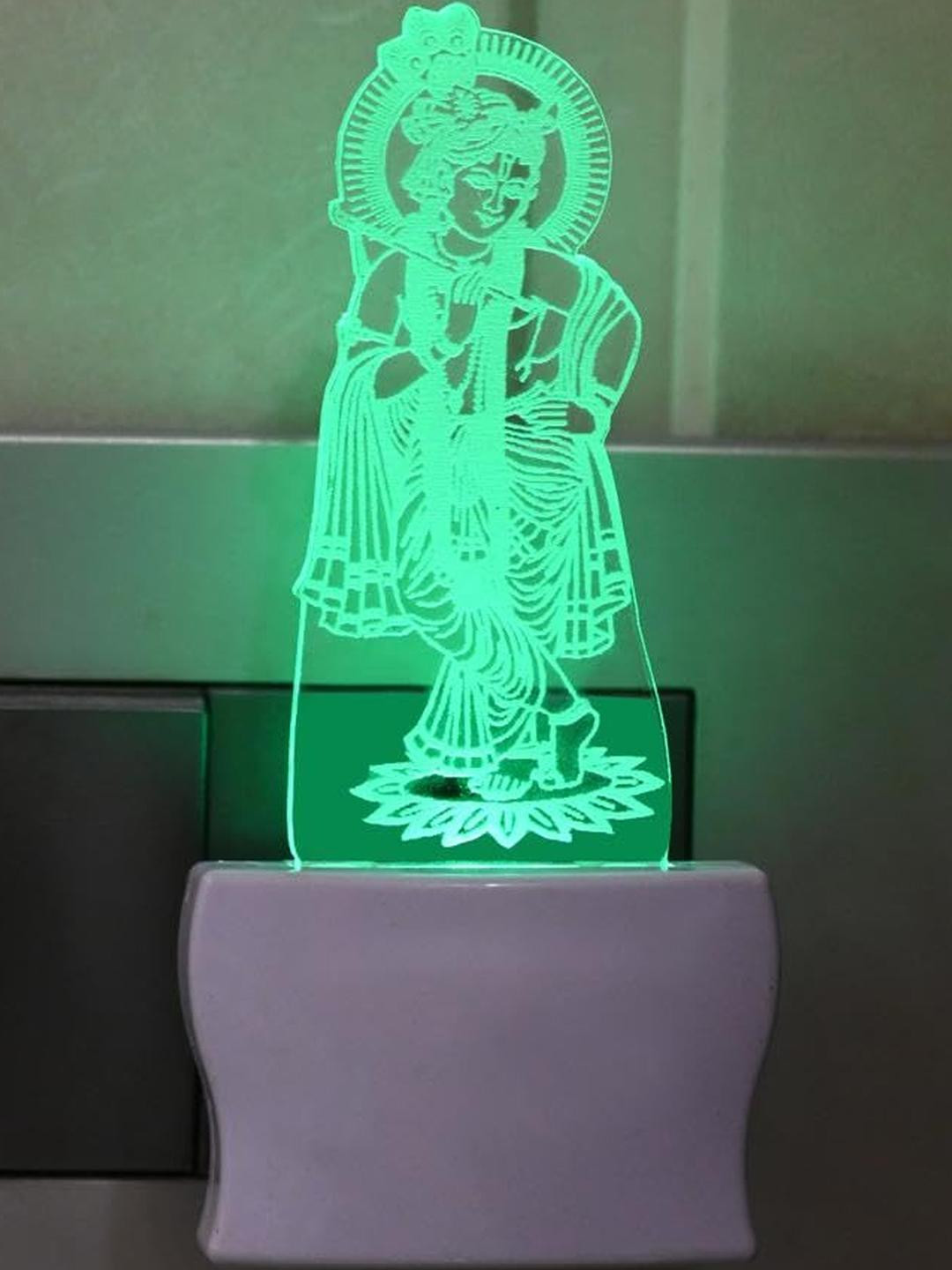 SOMIL 3D Illusion Effect Multicolour Krishna Printed Led Night Lamp
