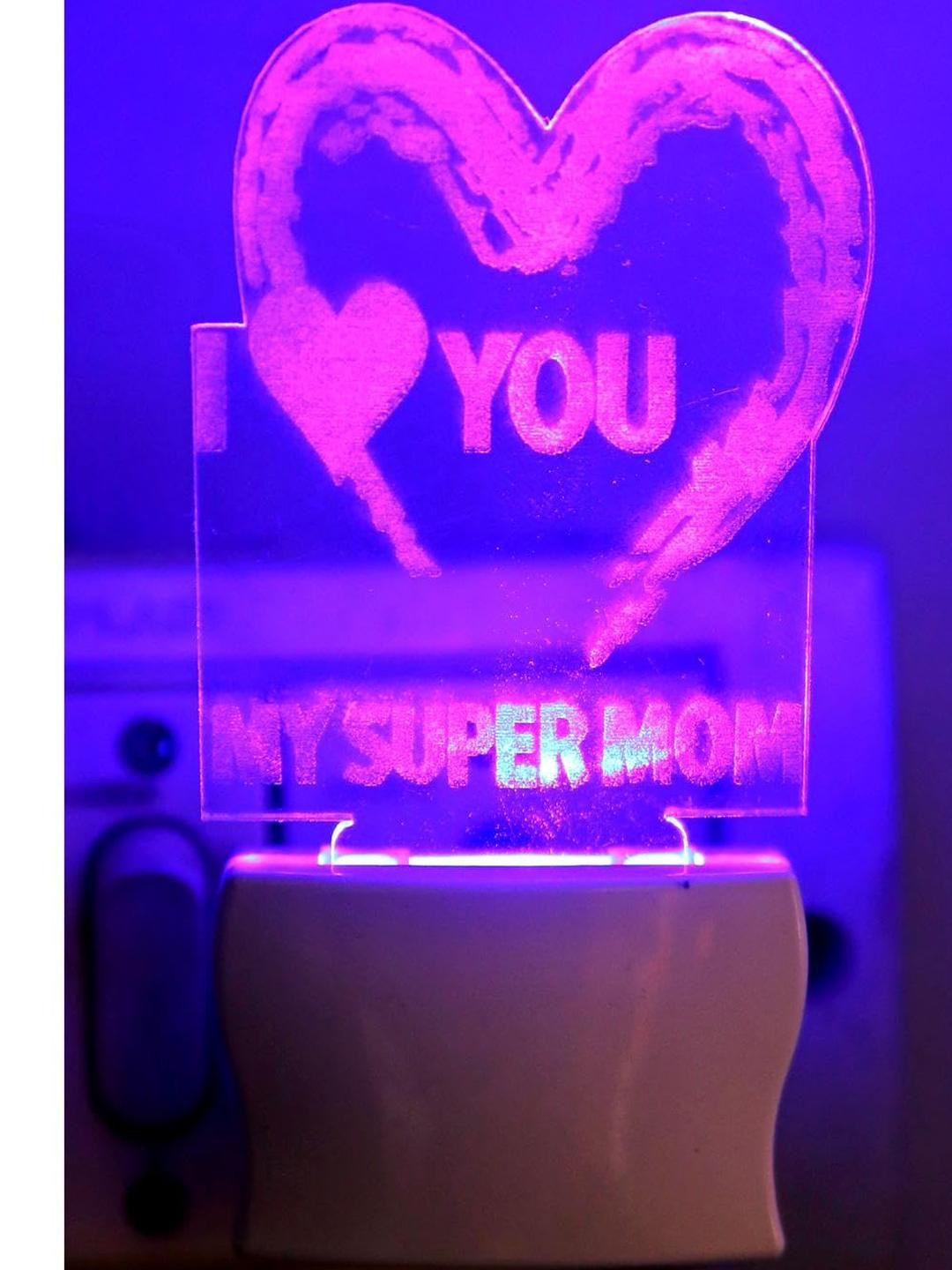 SOMIL Green & Blue Printed Glass Heart Shaped Wall Lamp