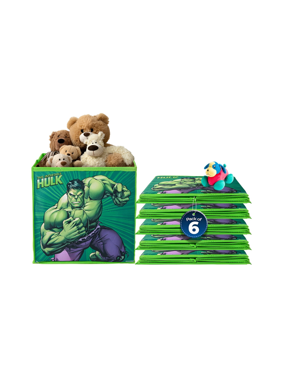 YK Green & Purple 6 Pieces Hulk Printed Cloth Organisers