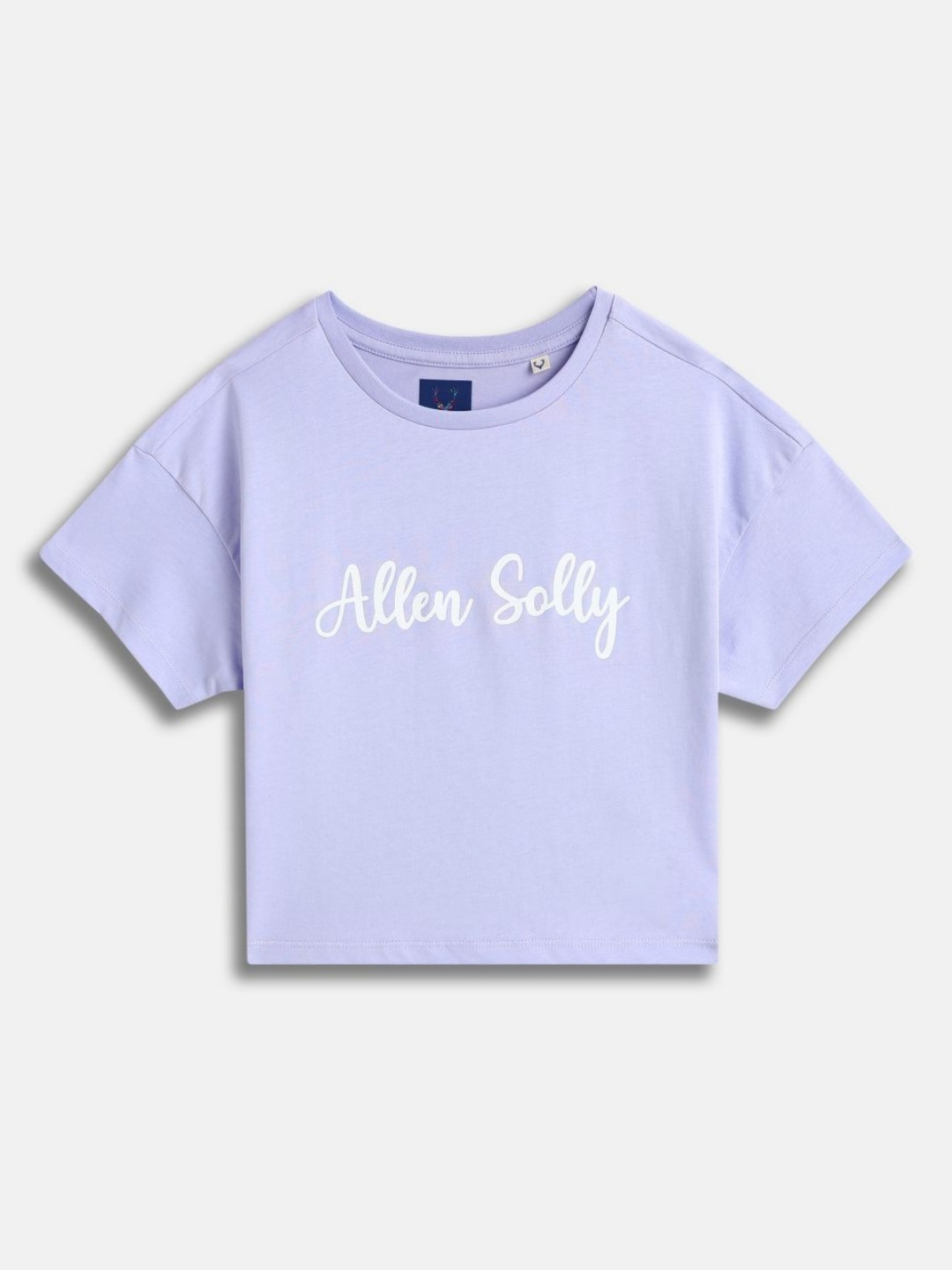 Allen Solly Junior Girls Typography Printed Round Neck Extended Sleeves Cotton T-shirt