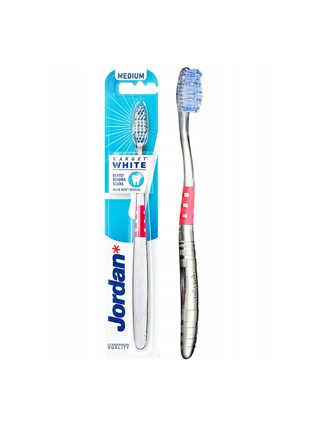 Jordan Set Of 2 Target White Medium Bristle Toothbrush
