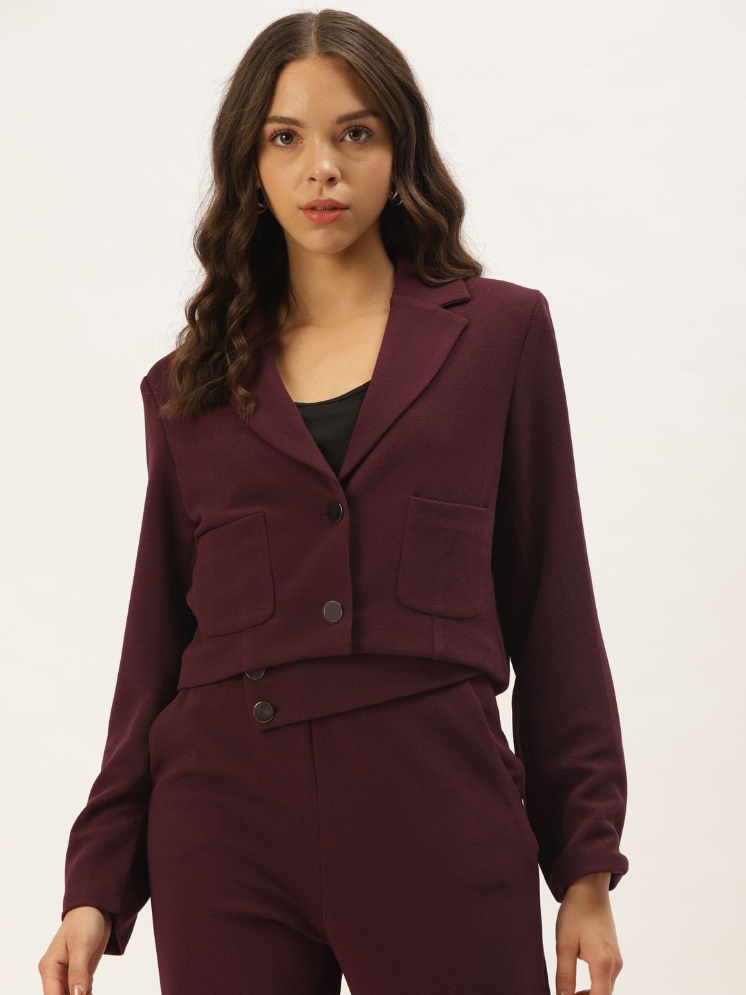 Zastraa Single-Breasted Cropped Blazer