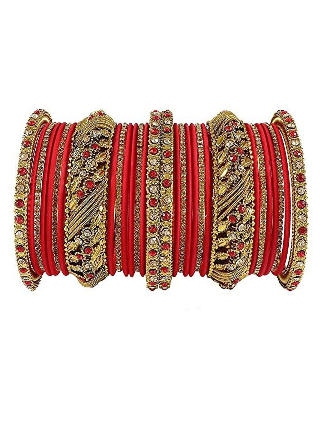 Unique dream Set Of 30 Stone-Studded Thread Bangles