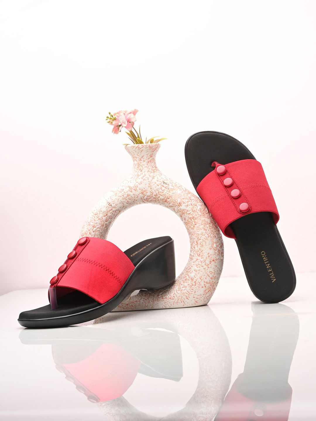 Valentino Open Toe Wedge Heel Sandals