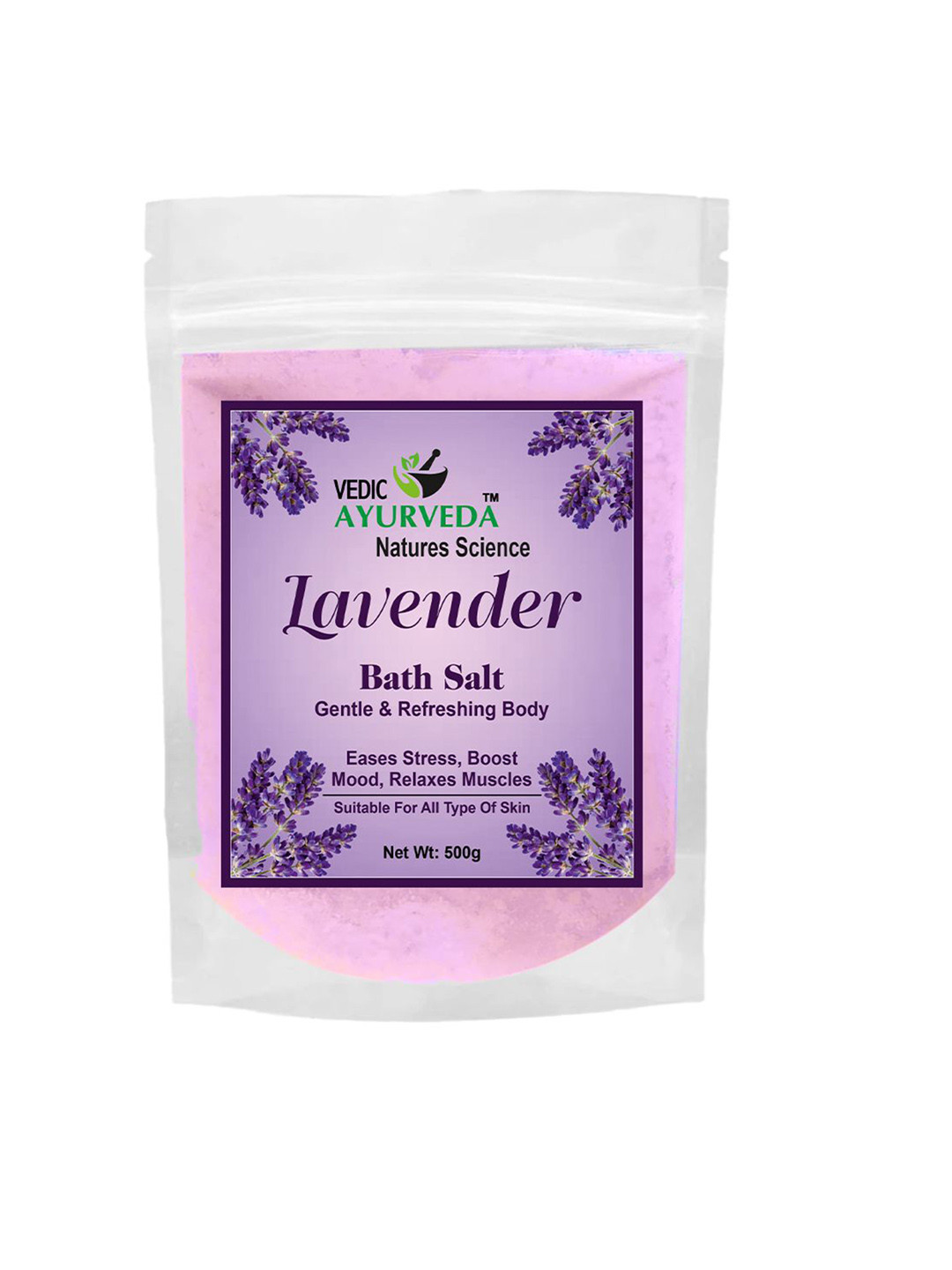 VEDICAYURVEDA  Lavender Bath Salt For Gentle & Refreshing Body - 500 g