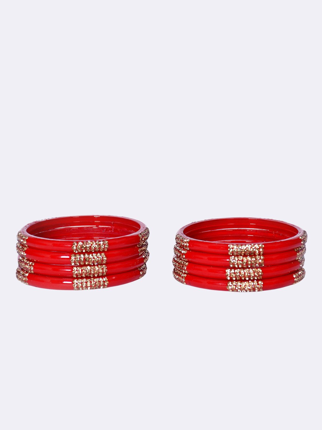 Unique dream Set Of 8 Glass Stone-Studded Bangles