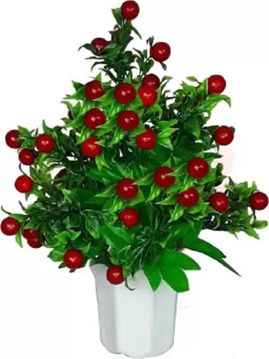 YASH ENTERPRISES Red Cherry Bonsai Artificial Plant With Pot