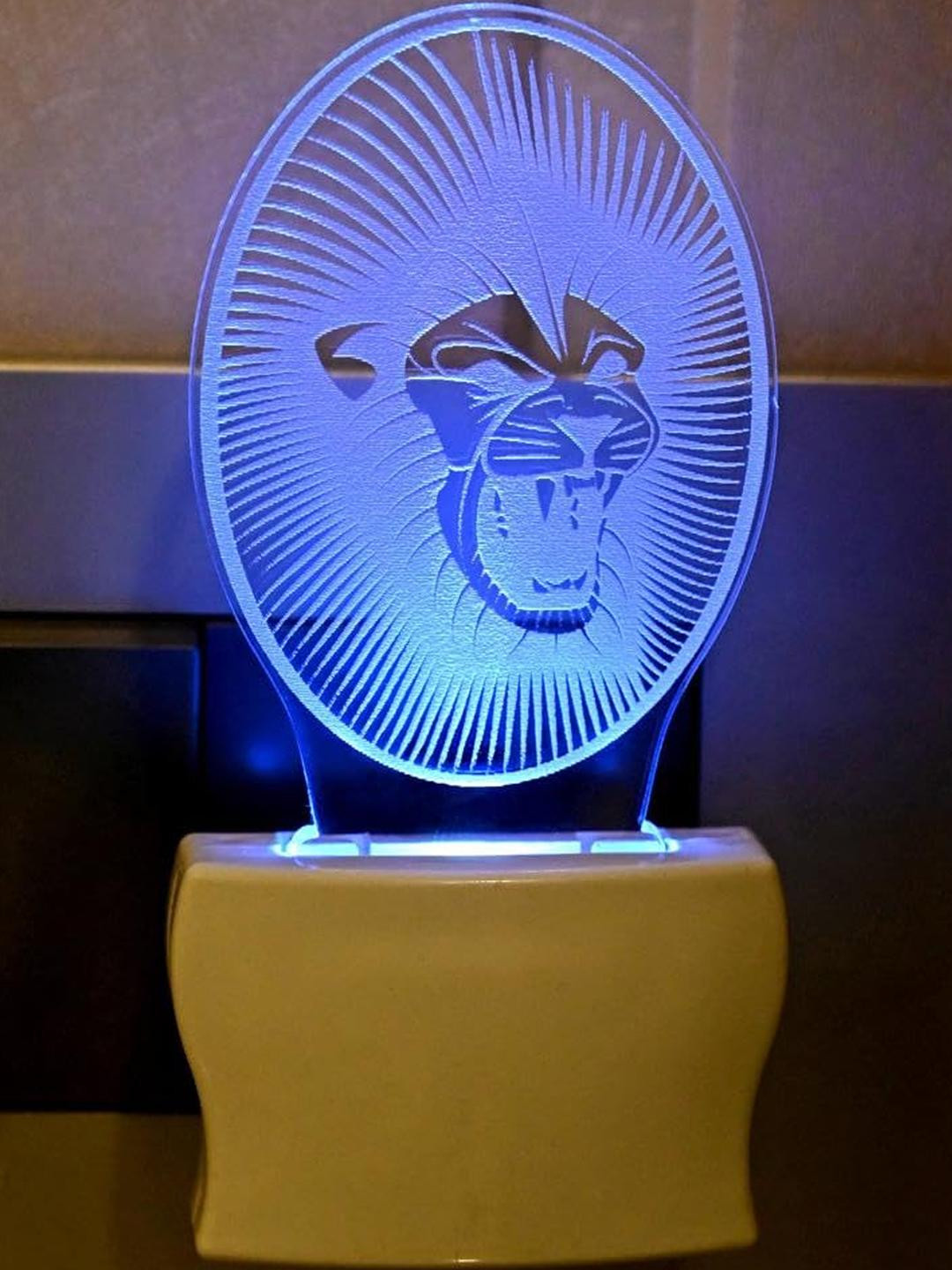 SOMIL Green & Blue Printed Glass Oval Shaped Wall Lamp