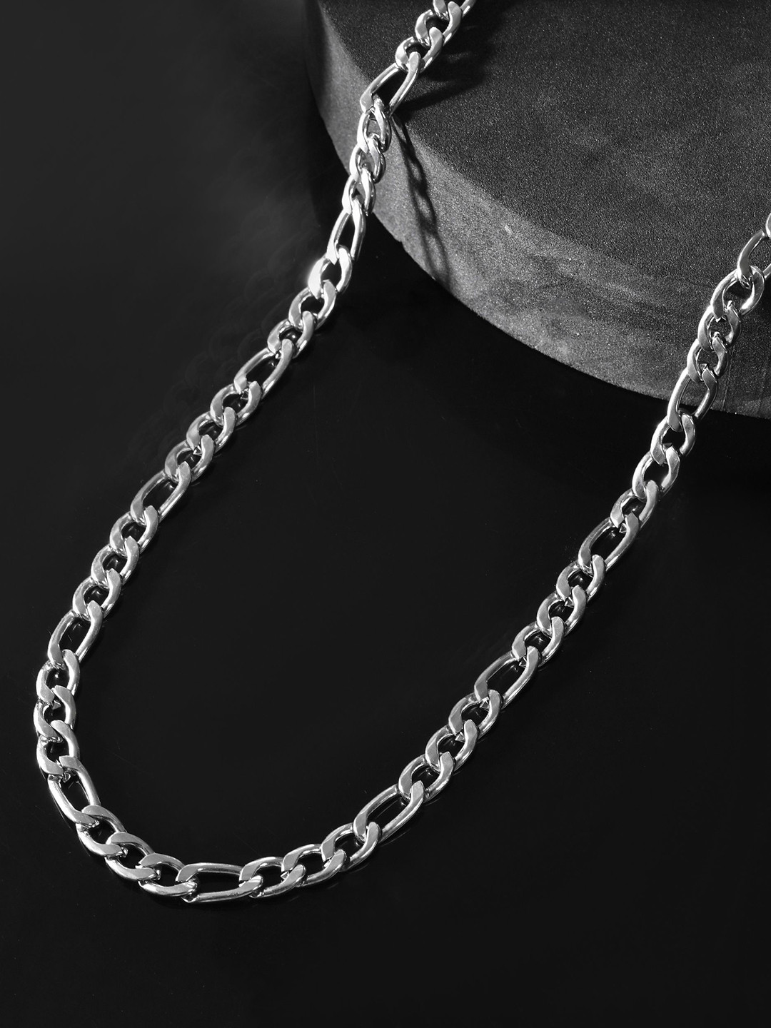PYR FASHION Unisex Sterling Silver-Plated Minimal Classic Link Chain
