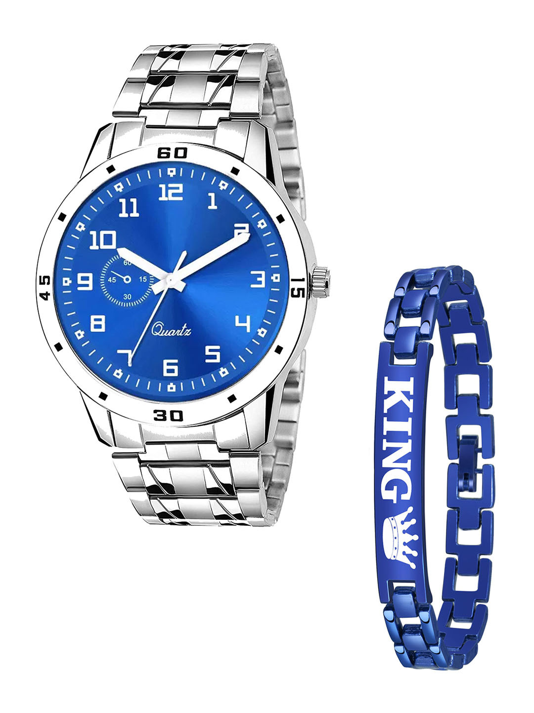 JUST LIKE Unisex Dial & Stainless Steel Analogue Watch j-16 tigada Blue & Silver