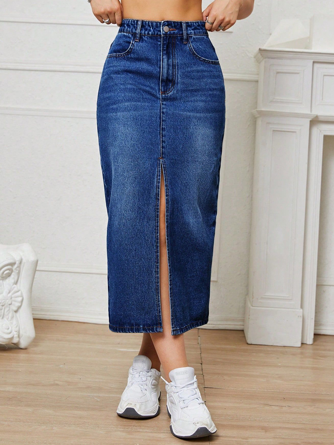 dolsia Denim A-Line Maxi Skirt