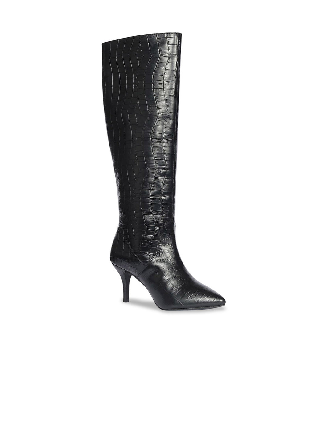 Saint G Women Croco-Embossed Leather Long Winter Boots