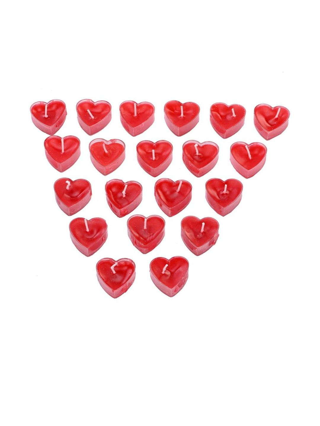SOMIL Red 20 Pieces Scented Heart Shaped Tea Light Candles