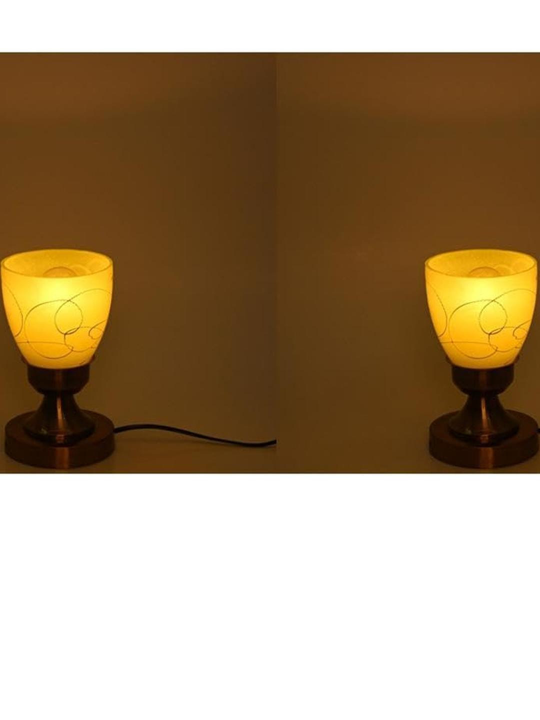 SOMIL Violet Glass Cylinder Table Lamps