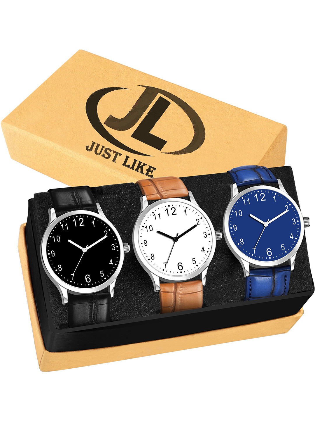 JUST LIKE Unisex pack of 3 Dial & Straps Analogue Watch WATGYNRRVGQ2SQGM