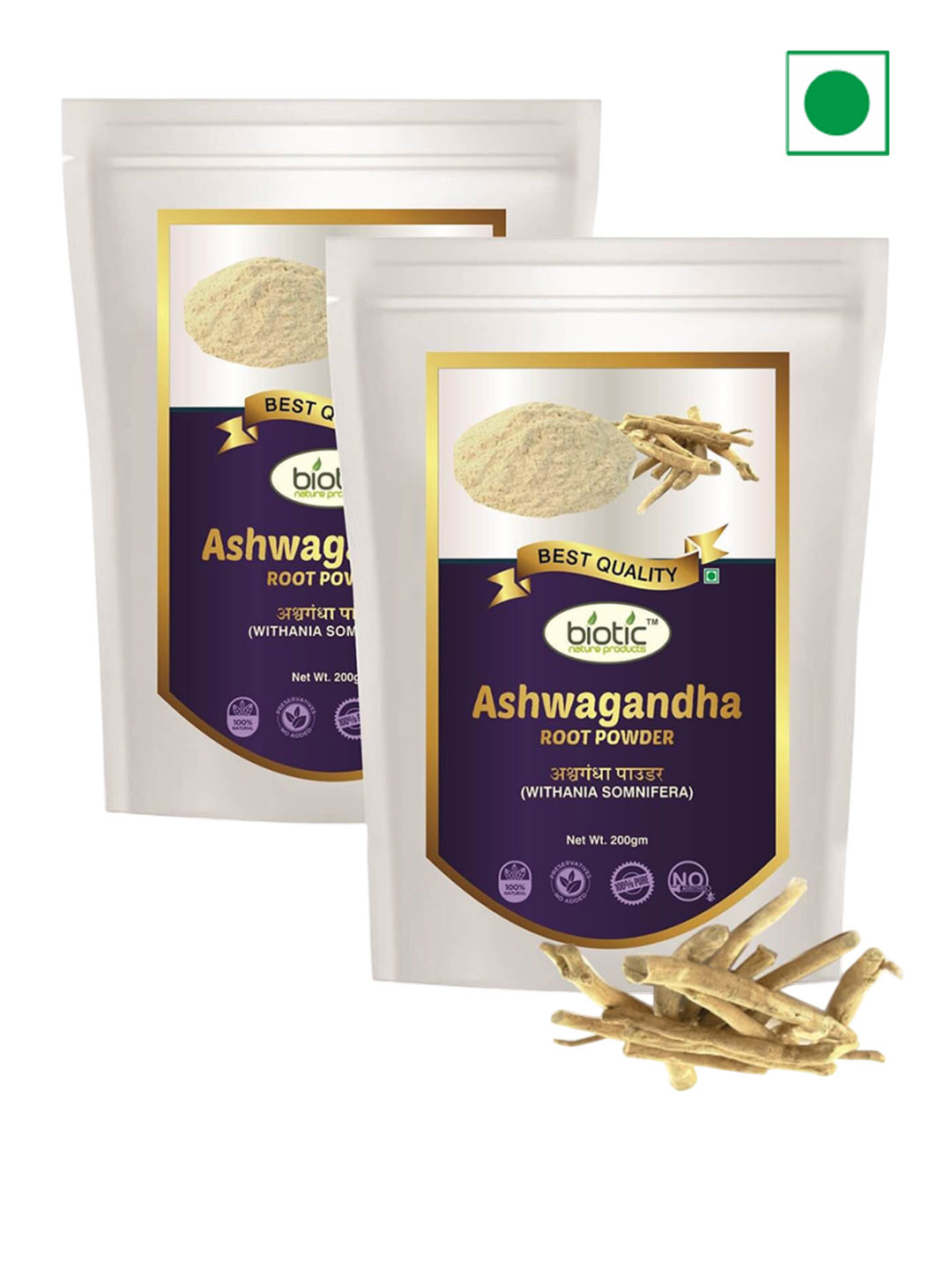 Biotic Set Of 2 Ashwagandha Root Powder - 200 g Each