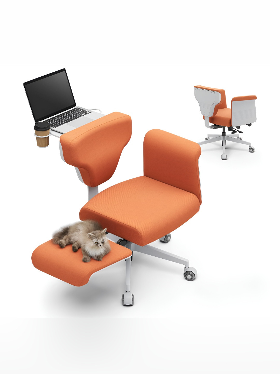 DROGO Orange-coloured FreedomX CrossLeg Adjustable OfficeChair