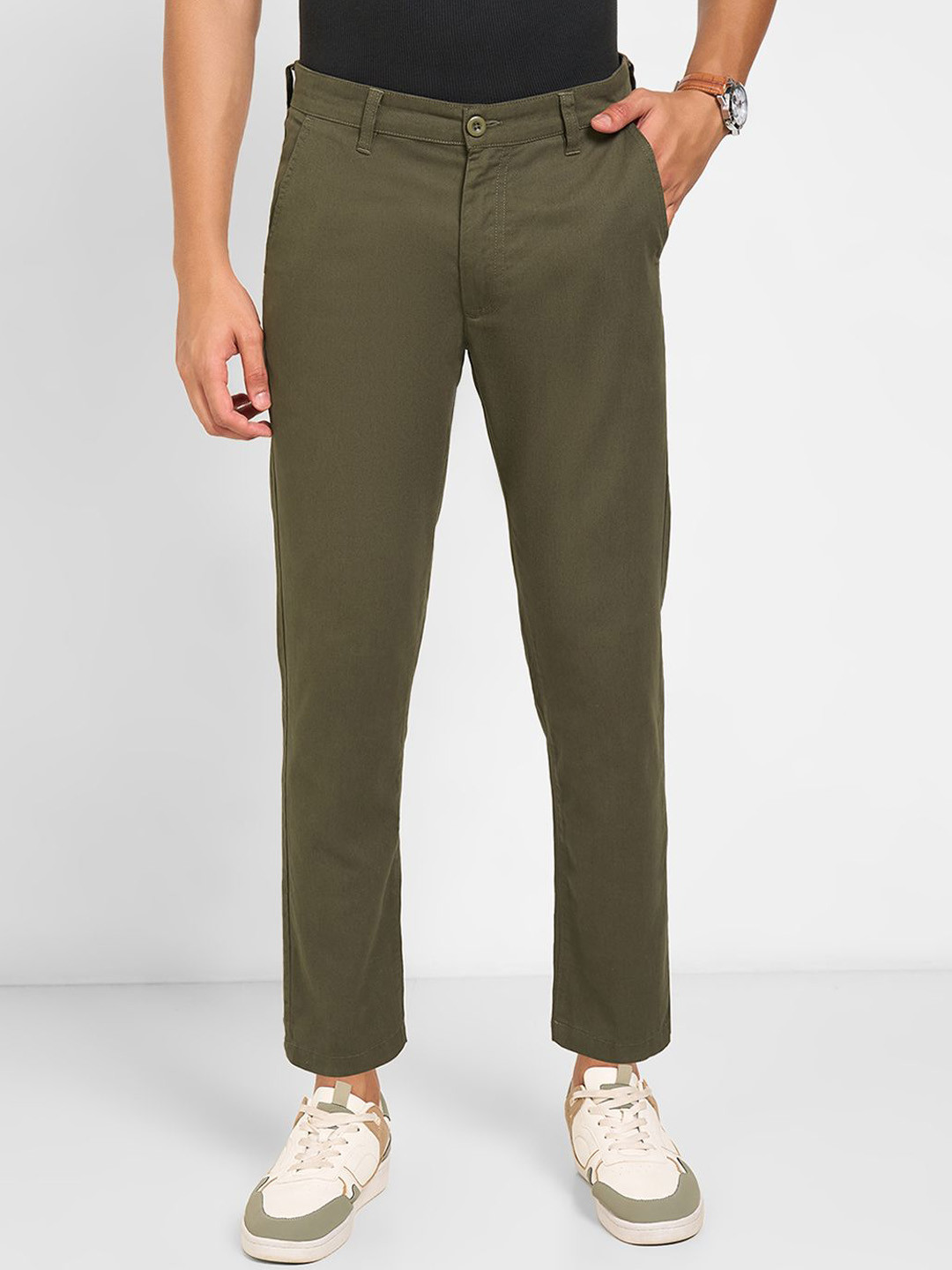 Peregrine by Pantaloons Men Slim Fit Cotton Chinos