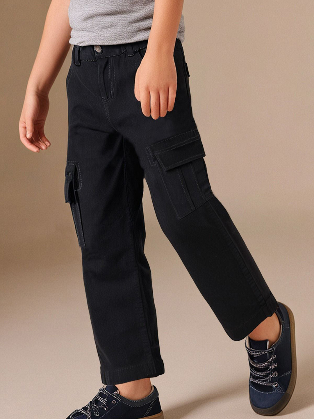Cherry Crumble Kids Relaxed Fit Mid-Rise Cargos Trousers