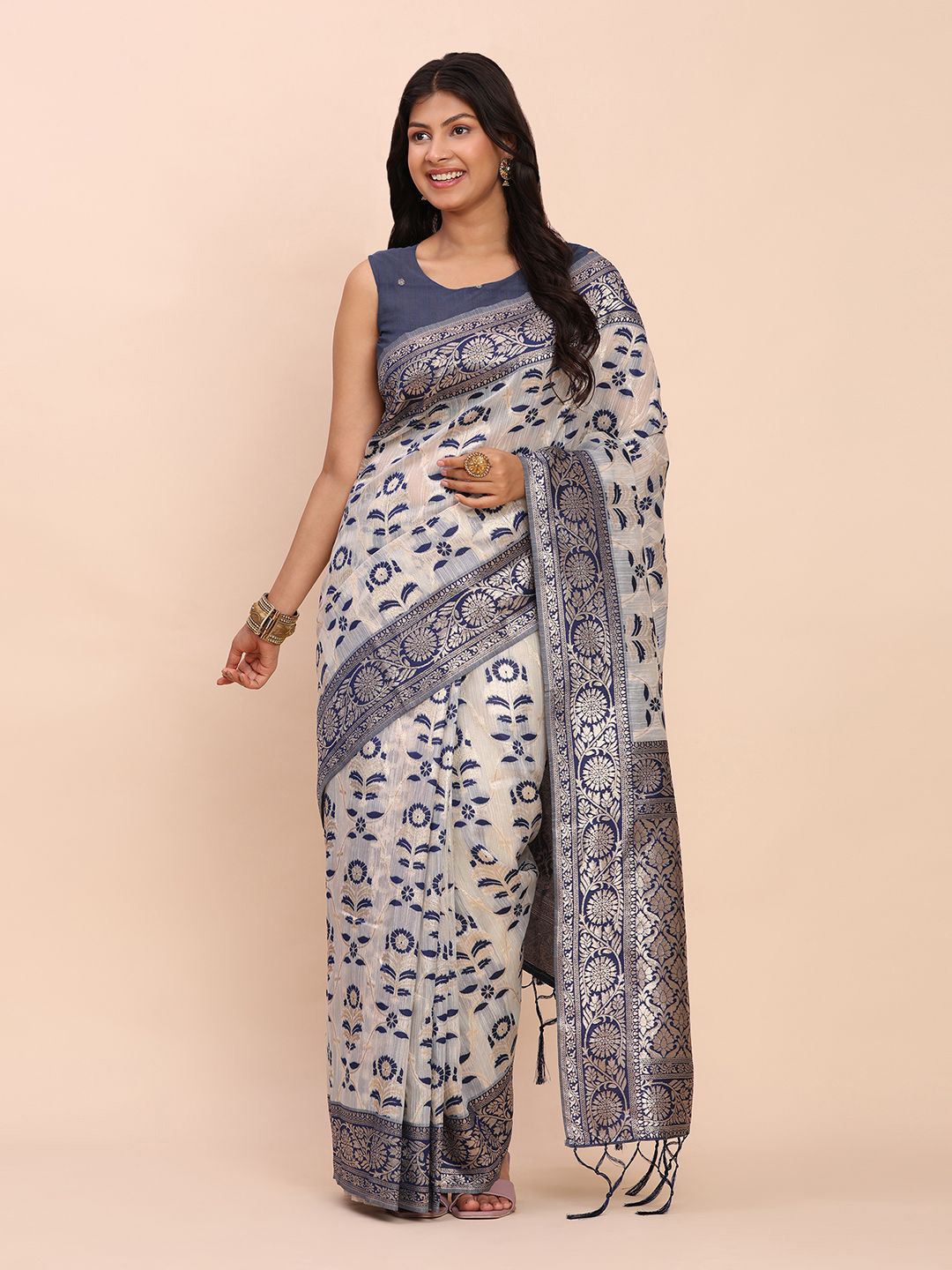 YA-MAN - sari Buy Women Woven Design Zari Saree - 30291407 - Sarees - Indya