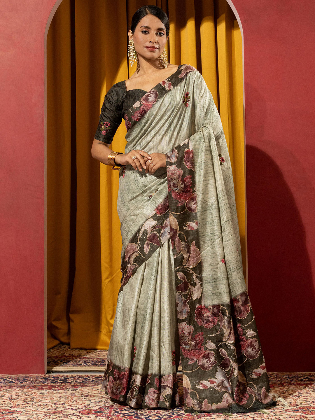 Sedora Couture Floral Art Silk Saree
