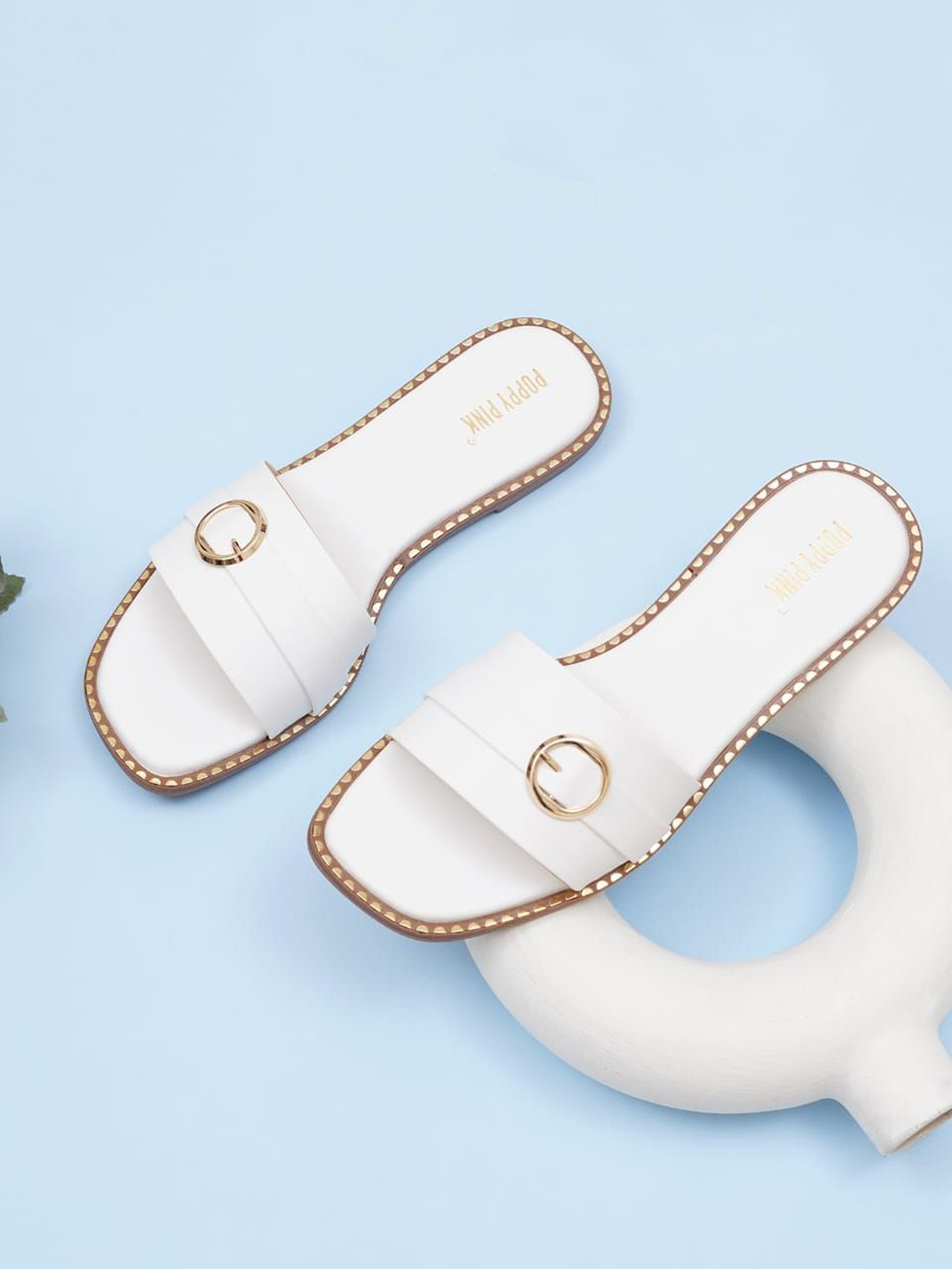 POPPYPINK Women Open Toe Flats