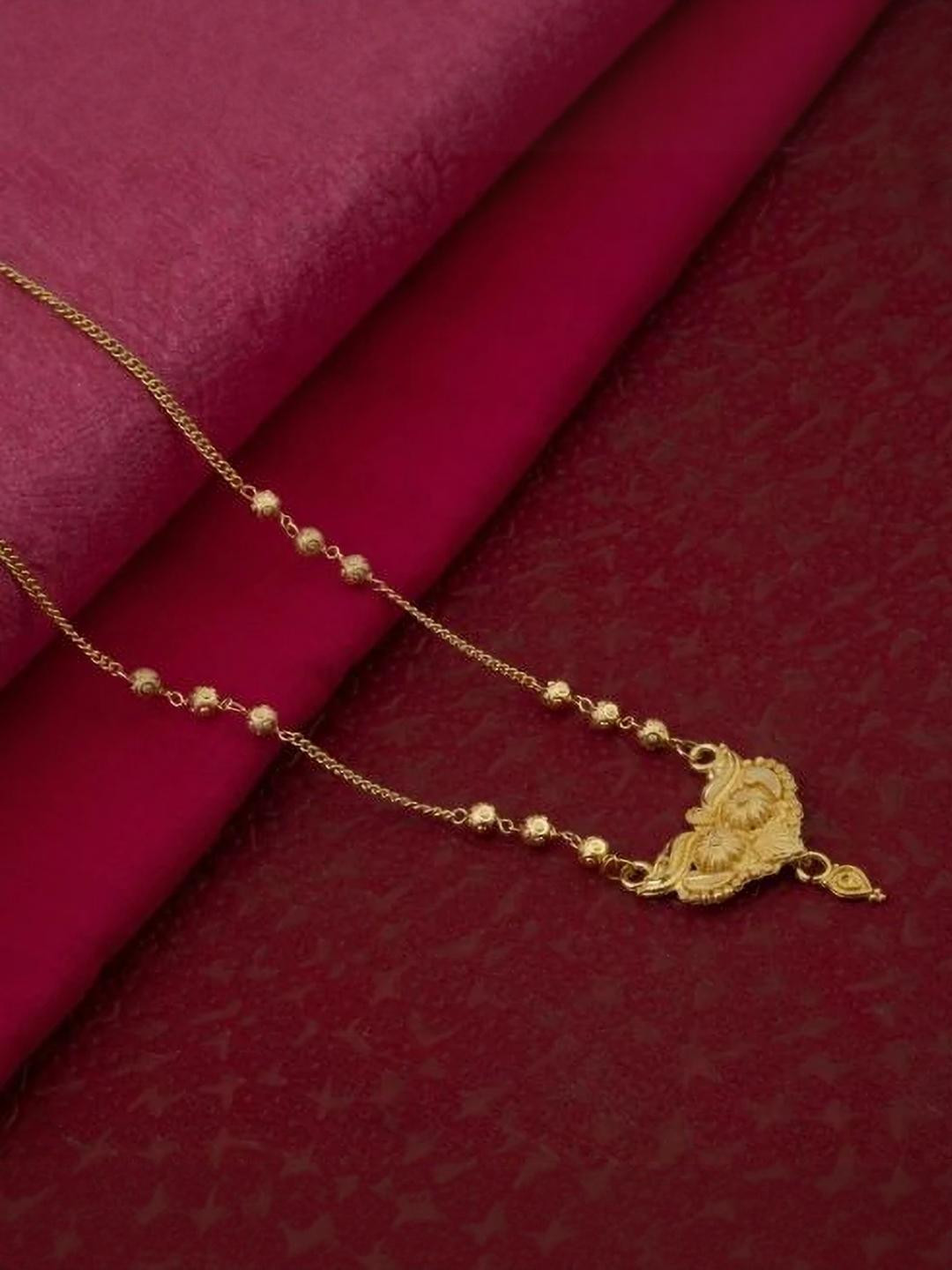 Homeistic Applience Women One Gram Gold-Plated Brass Mangalsutra